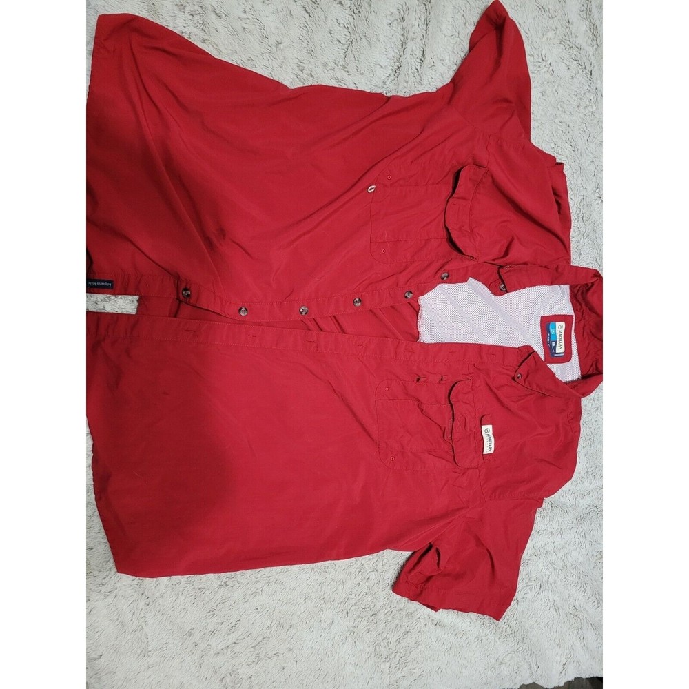 Magellan Red Button Up Shirt Mens 3XL  Fishing Shirt relax fit moisture wicking